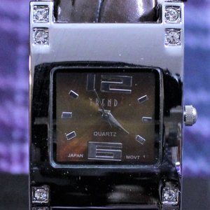 Trendz Brown Faux Leather Cuff Bracelet Watch